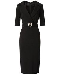 Pinko - Kleedjes ,Zwart ,Arnebia Abito Punto Stoffa - Lyst