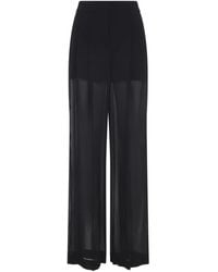 Alberta Ferretti - Silk Georgette Pants-Donna - Lyst