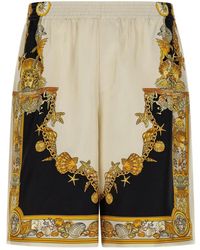 Versace - Korte Broeken ,Veelkleurig ,Coral Theatre Silk Shorts - Lyst