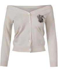N°21 - Truien & Vesten ,Wit ,Boot-Neck Vest Met Speld - Lyst