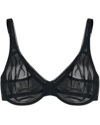 Hanro - Ondergoed ,Zwart ,Tule Semi-Transparante Tule Bh Met Beugel - Lyst