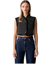 MSGM - Jassen ,Zwart ,Katoen Gilet Met Ruitpatroon - Lyst