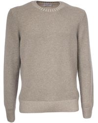 Gran Sasso - Slim Fit Kasjmier Trui Met Ronde Hals - Lyst