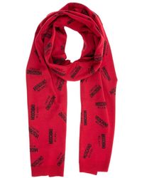 Moschino - Logo Wool Wool Scarf - Lyst