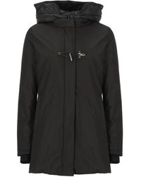 Fay - Parka nero con chiusura lampo - Lyst