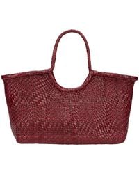 Dragon Diffusion - Tassen ,Rood ,Leer Nantucket Optical Woven Leather Shopper - Lyst