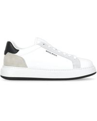 Woolrich - Sneakers in pelle bianca con inserti in camoscio - Lyst
