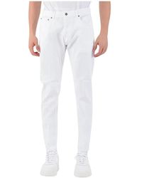Dondup - Broeken ,Wit ,Katoen Slim-Fit Jeans - Lyst