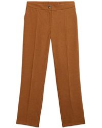 Oltre - Broeken ,Polyester Regular Corduroy Broek - Lyst