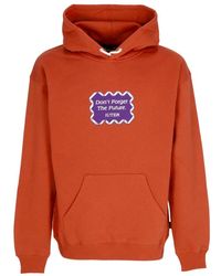 Iuter - Hoodies & Sweatvesten ,Rood ,Katoen Rode Hoodie Met Voorzak - Lyst