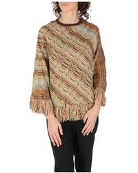 Missoni - Jassen ,Veelkleurig Poncho Voor Vrouwen - Lyst