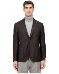 L.B.M. 1911 - L.B. 1911, ,Jassen ,Grijs ,Wol Giacca Monopetto - Lyst