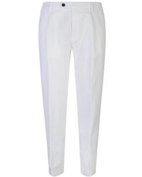 Eleventy - Broeken ,Wit ,Katoen Pantalone Pences Elasticato - Lyst