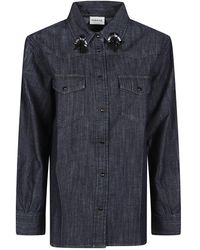 P.A.R.O.S.H. - P.A.R.O..H. ,Overhemden ,Zwart ,Denim Candore Long Sleeve Shirt - Lyst