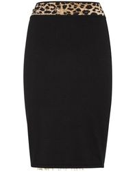 Philipp Plein - Rokken ,Zwart ,Polyester Knit Short Skirt Leopard - Lyst