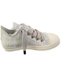 Rick Owens - Ecru Jumbolace Low Sneakers Mit Oversized Schnürsenkeln - Lyst