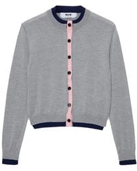 MSGM - Cardigan Met Dubbele Rand - Lyst