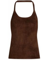 Stouls - Tops ,Bruin ,Suède Miuccia Suède Top - Lyst
