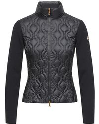 Moncler - Jassen ,Blauw ,Vest Met Golvende Vulling En Rits - Lyst