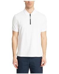Michael Kors - Polo shirt tinta unita con chiusura a zip e dettagli logo - Lyst