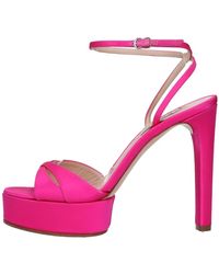 Casadei - Sandalen Aus Stoff Und Leder - Lyst