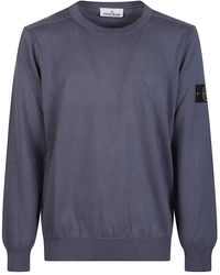 Stone Island - Truien & Vesten ,Blauw ,Ronde Hals Trui - Lyst