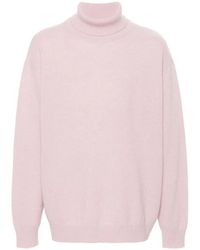 Dries Van Noten - Truien & Vesten ,Roze ,Wol Lichtroze Merinowol Gebreide Trui - Lyst