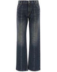 Versace - Distressed Rechte Jeans - Lyst