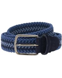 BOGGI - Accessoires ,Blauw ,Suède Woven Viscose Blend Belt - Lyst