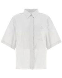 Herno - Camicia in cotone con vestibilità ampia e logo ricamato - Lyst