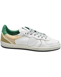 Philippe Model - Schoenen ,Veelkleurig ,Groen Wit Lage Top Schoenen - Lyst