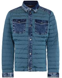 Moorer - Jassen ,Blauw ,Polyester Crespi Padded Shirt Jacket - Lyst