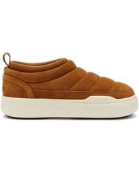 Moon Boot - Schoenen ,Bruin ,Suède Suede Slip-On Sneakers - Lyst