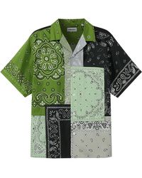 KENZO - Camicia verde in cotone a maniche corte - Lyst