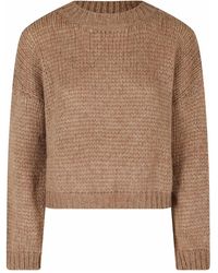 Roberto Collina - Truien & Vesten ,Bruin ,Round-Neck Truien - Lyst