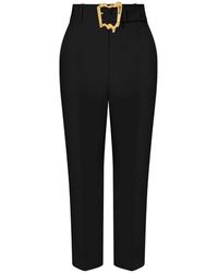 Moschino - Pantalones cortos de crêpe elástico con cinturón desmontable y hebilla dorada - Lyst