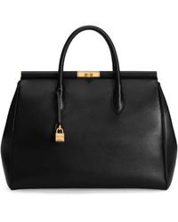 Dolce & Gabbana - Schwarze Tote Tasche Mit Twist-Lock - Lyst