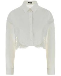Versace - Lace-Trim Cotton-Poplin Shirt - Lyst