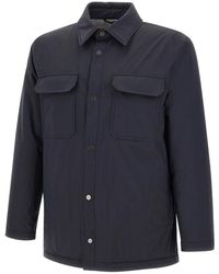 Kiton - Jassen ,Blauw ,Leer Technical Silk Jacket - Lyst