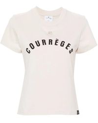 Courreges - Top in jersey con logo patch - Lyst