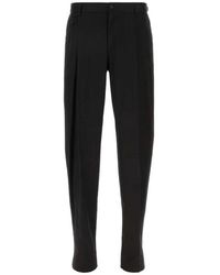 Dolce & Gabbana - Broeken ,Zwart ,Katoen Stretch Gabardine Broek - Lyst