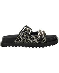 Guess - Schoenen ,Zwart ,Katoen Slippers - Lyst