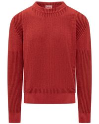 KENZO - Roter Rippstrick-Pullover Mit Rundhalsausschnitt - Lyst