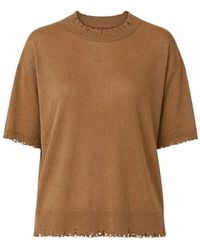 Roy Rogers - Truien & Vesten ,Bruin ,Maglia Girocollo Manica Corta Damage Lurex - Lyst