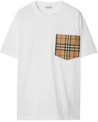 Burberry - Weißer Leichter Baumwolljersey-Pullover - Lyst