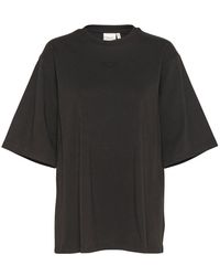Gestuz - Tops ,Zwart ,Katoen Zwart Geborduurd T-Shirt - Lyst