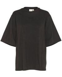 Gestuz - Tops ,Zwart ,Katoen Zwart Geborduurd T-Shirt - Lyst