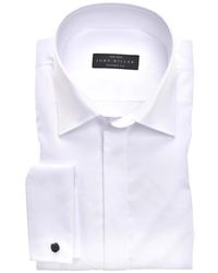 John Miller - Weißes hemd mit langen ärmeln und taillierter passform - Lyst