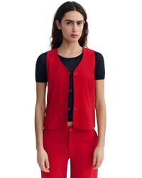 Thinking Mu - Jassen ,Rood ,Katoen Alisa Vest - Lyst