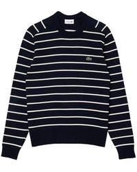 Lacoste - Core Essential Striped Jumper - Lyst